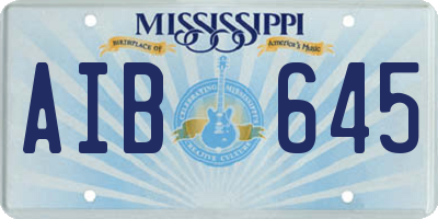 MS license plate AIB645