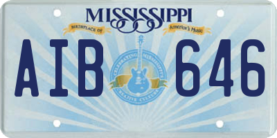 MS license plate AIB646