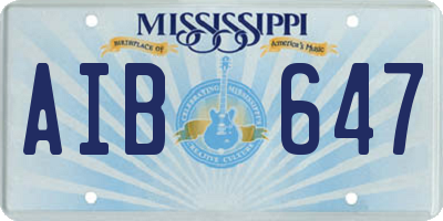 MS license plate AIB647
