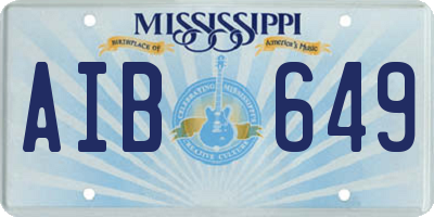 MS license plate AIB649