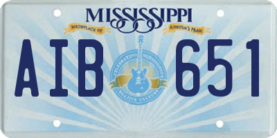 MS license plate AIB651