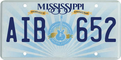 MS license plate AIB652