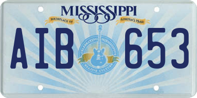 MS license plate AIB653