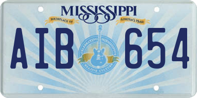 MS license plate AIB654