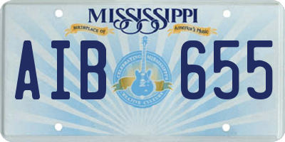 MS license plate AIB655