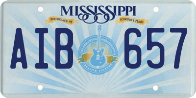 MS license plate AIB657