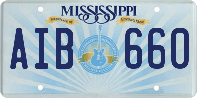MS license plate AIB660