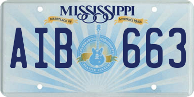 MS license plate AIB663