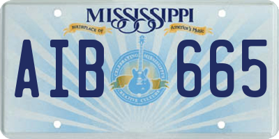 MS license plate AIB665