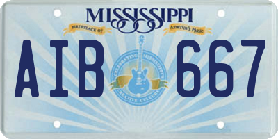 MS license plate AIB667