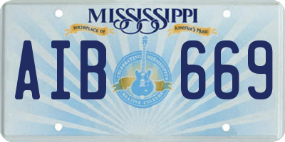 MS license plate AIB669