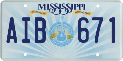 MS license plate AIB671