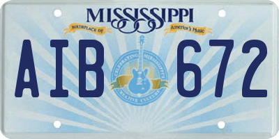 MS license plate AIB672