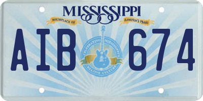 MS license plate AIB674