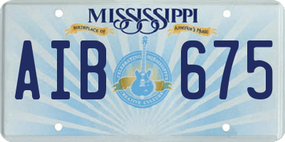 MS license plate AIB675