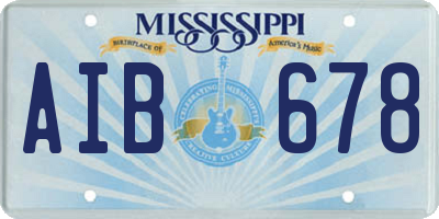 MS license plate AIB678