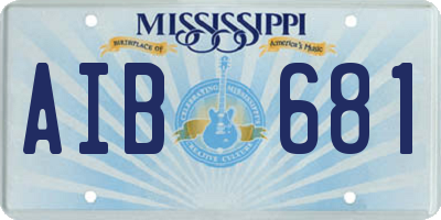 MS license plate AIB681