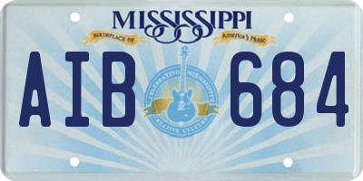 MS license plate AIB684