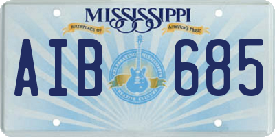MS license plate AIB685
