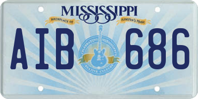 MS license plate AIB686