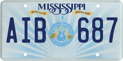 MS license plate AIB687