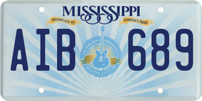 MS license plate AIB689