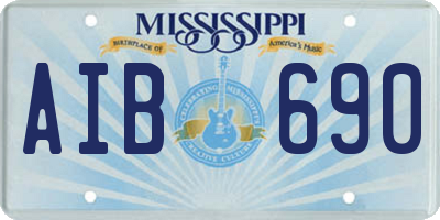MS license plate AIB690
