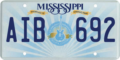 MS license plate AIB692