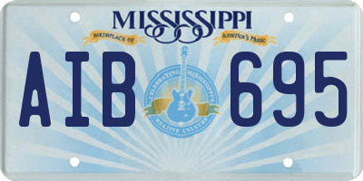 MS license plate AIB695