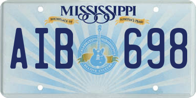MS license plate AIB698