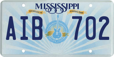 MS license plate AIB702