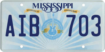 MS license plate AIB703