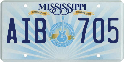 MS license plate AIB705