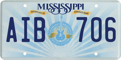 MS license plate AIB706