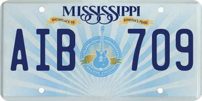 MS license plate AIB709