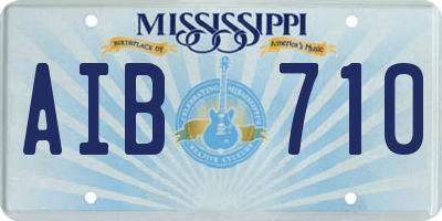 MS license plate AIB710