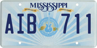 MS license plate AIB711