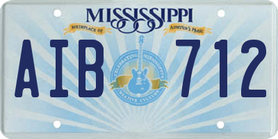 MS license plate AIB712