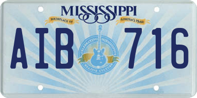 MS license plate AIB716