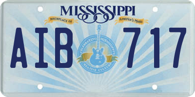 MS license plate AIB717