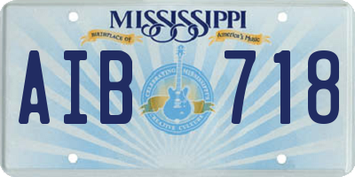 MS license plate AIB718