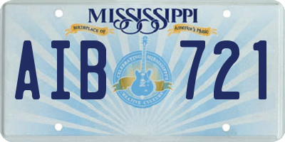 MS license plate AIB721