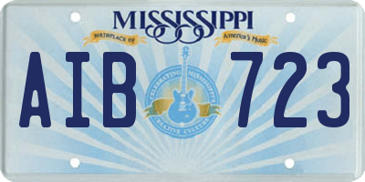 MS license plate AIB723