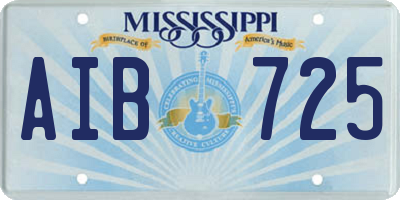 MS license plate AIB725