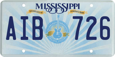 MS license plate AIB726