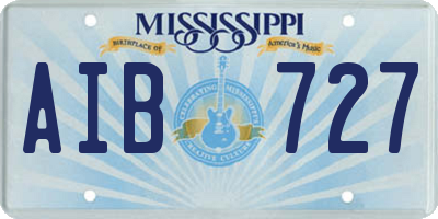MS license plate AIB727