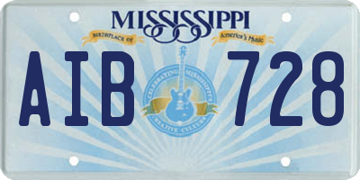 MS license plate AIB728