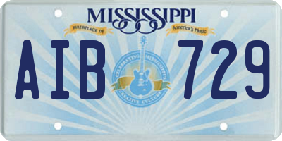 MS license plate AIB729