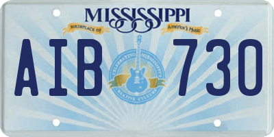 MS license plate AIB730