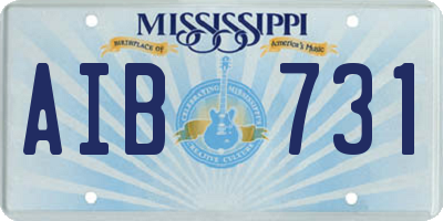 MS license plate AIB731